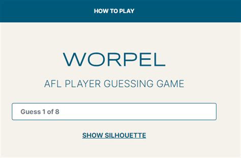 worpel game|AFL Wordle .